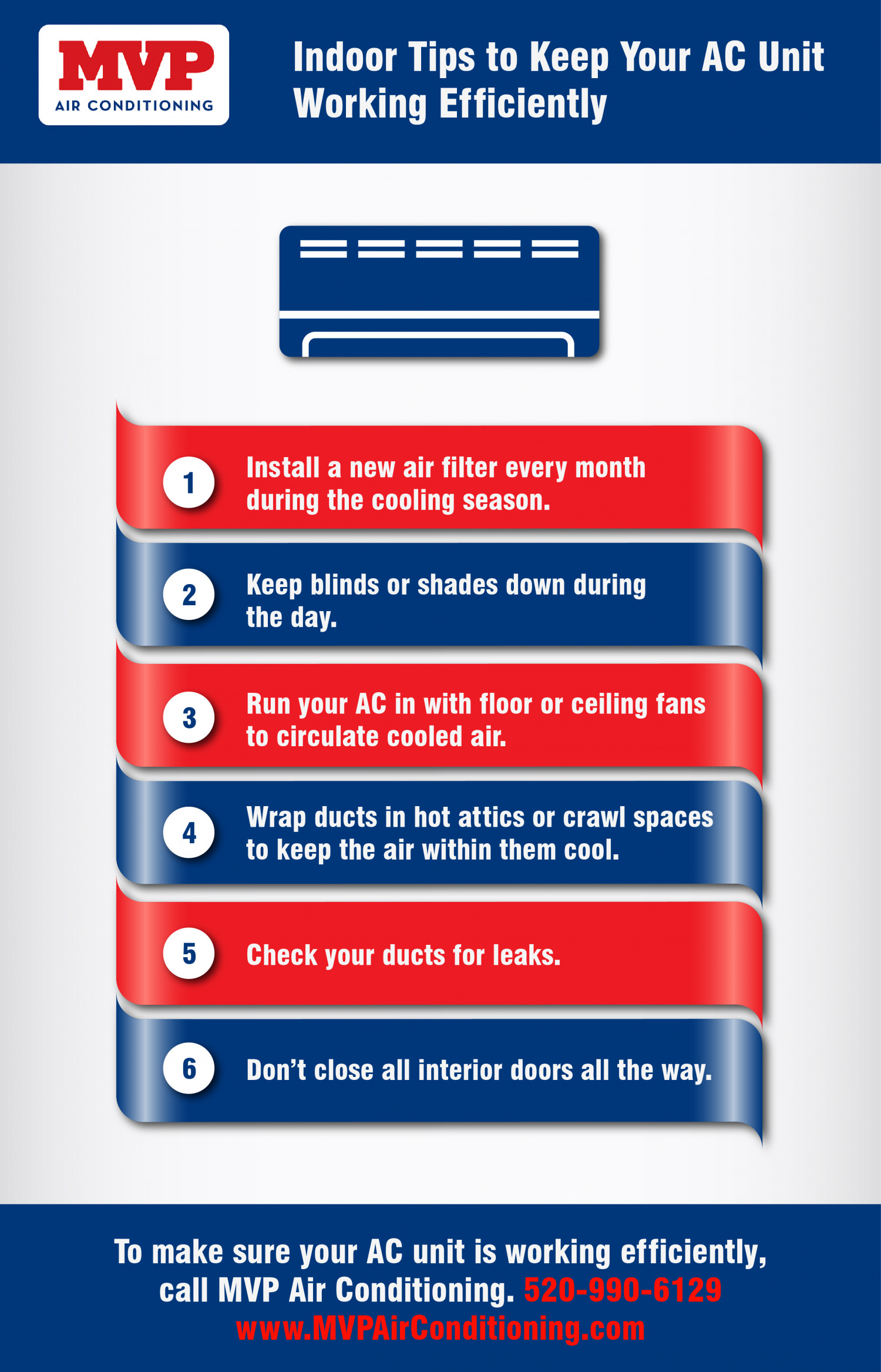 Indoor Tips to Keep Your AC Unit Running Efficiently Infographic