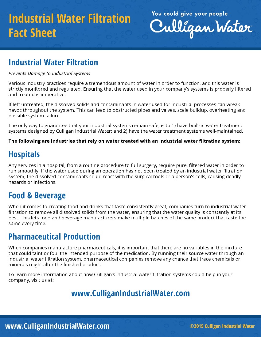 Water Treatment Fact Sheet by Culligan Industrial Water - Issuu