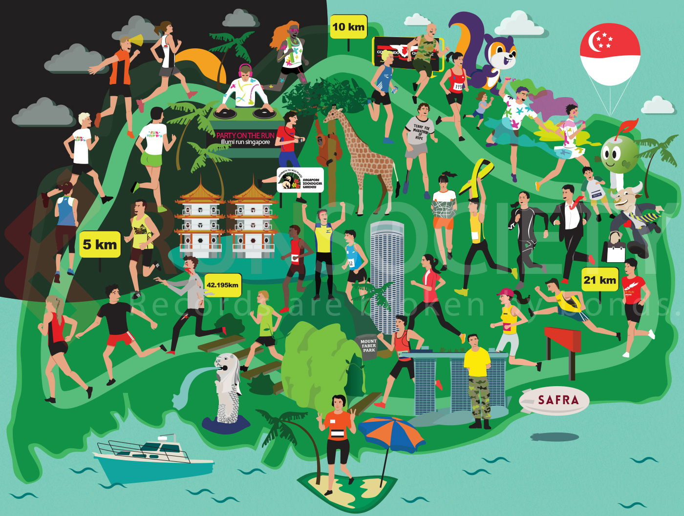 Singapore Popular Running Events at a Glance Visual.ly