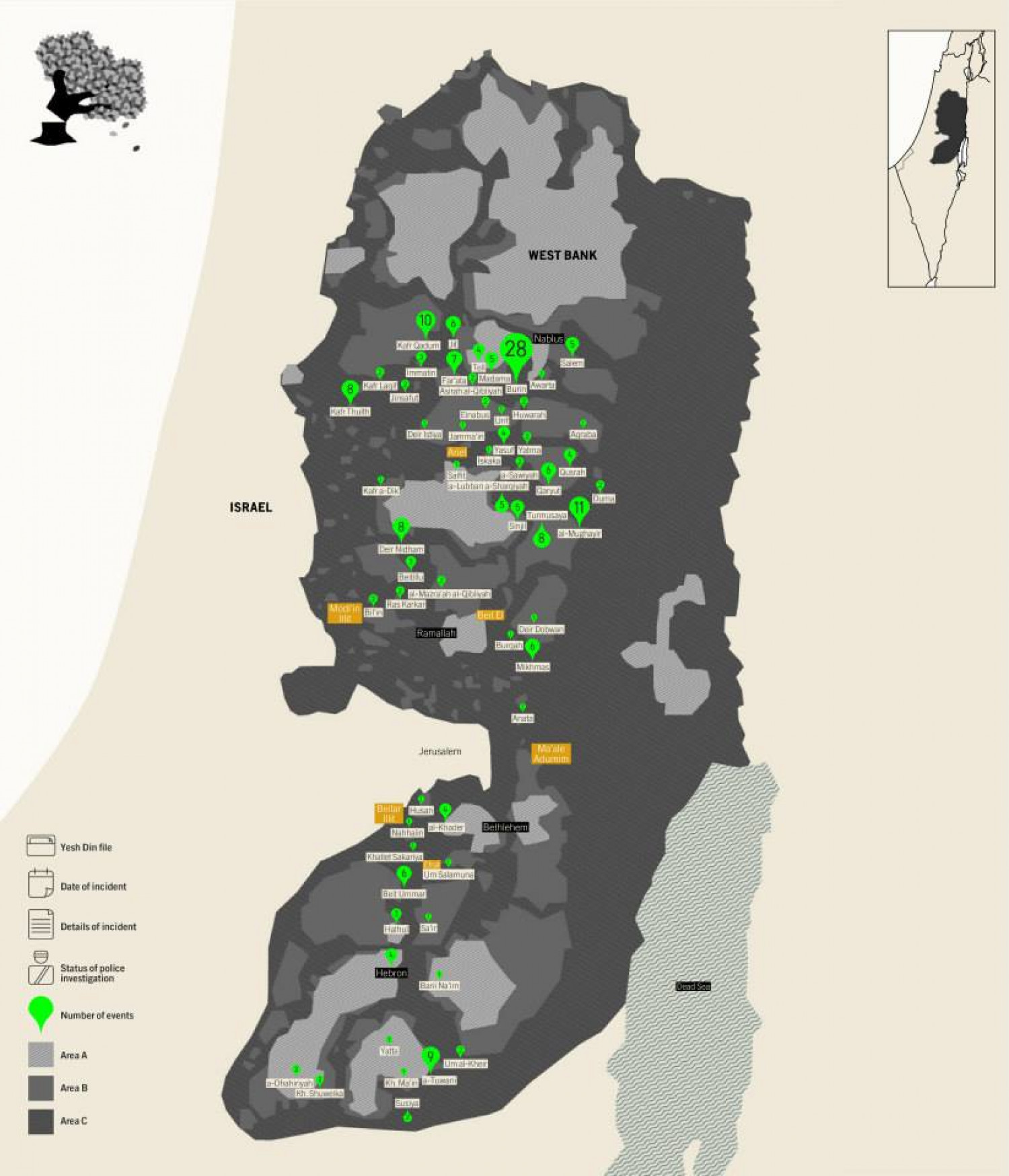 Police Investigations of Vandalization of Palestinian Trees in the West Bank Infographic