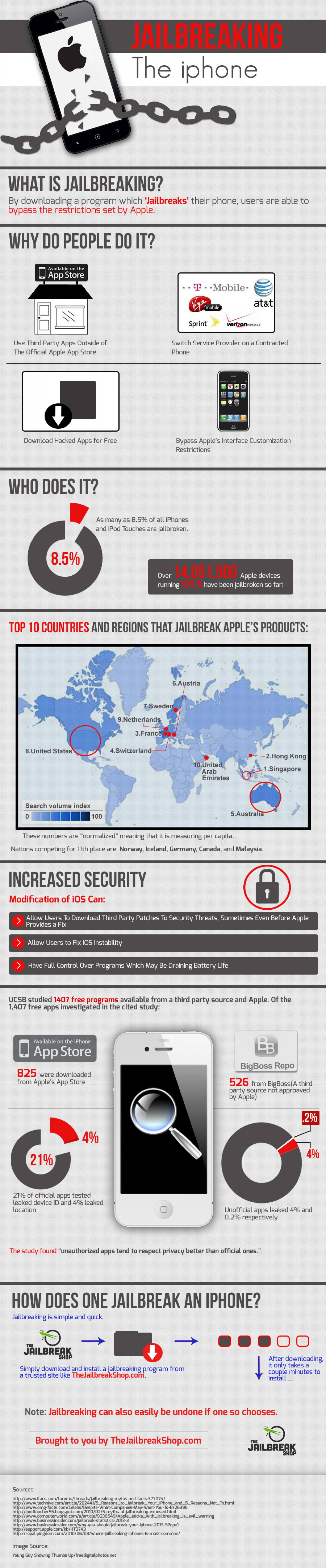 Jailbreaking the iphone Infographic