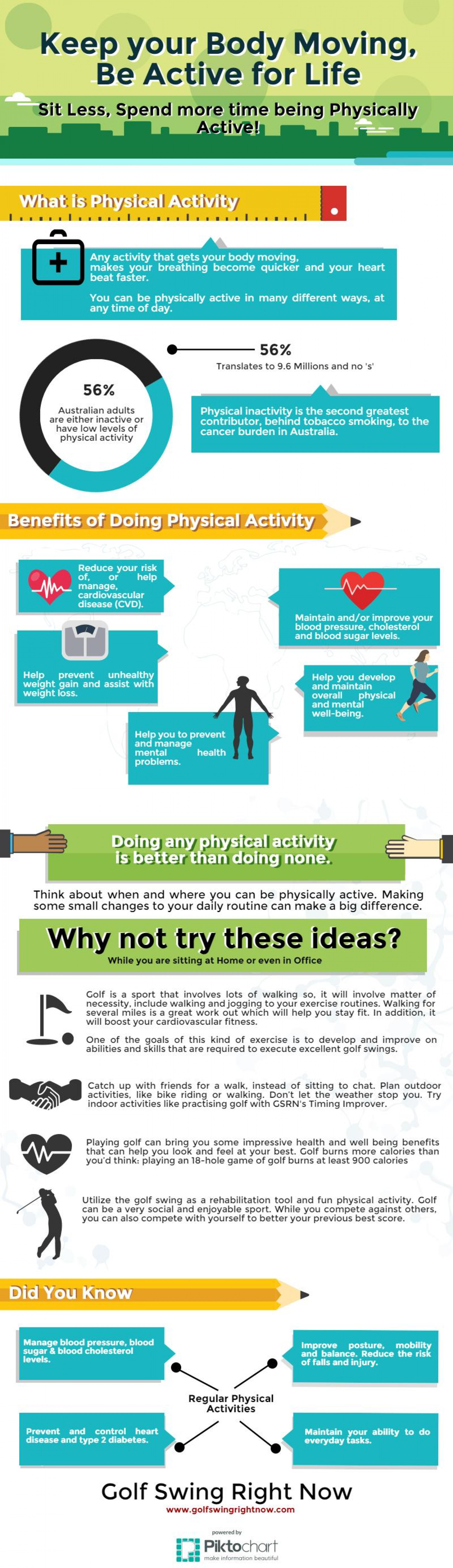 Keep your Body Moving, Be Active for Life Infographic