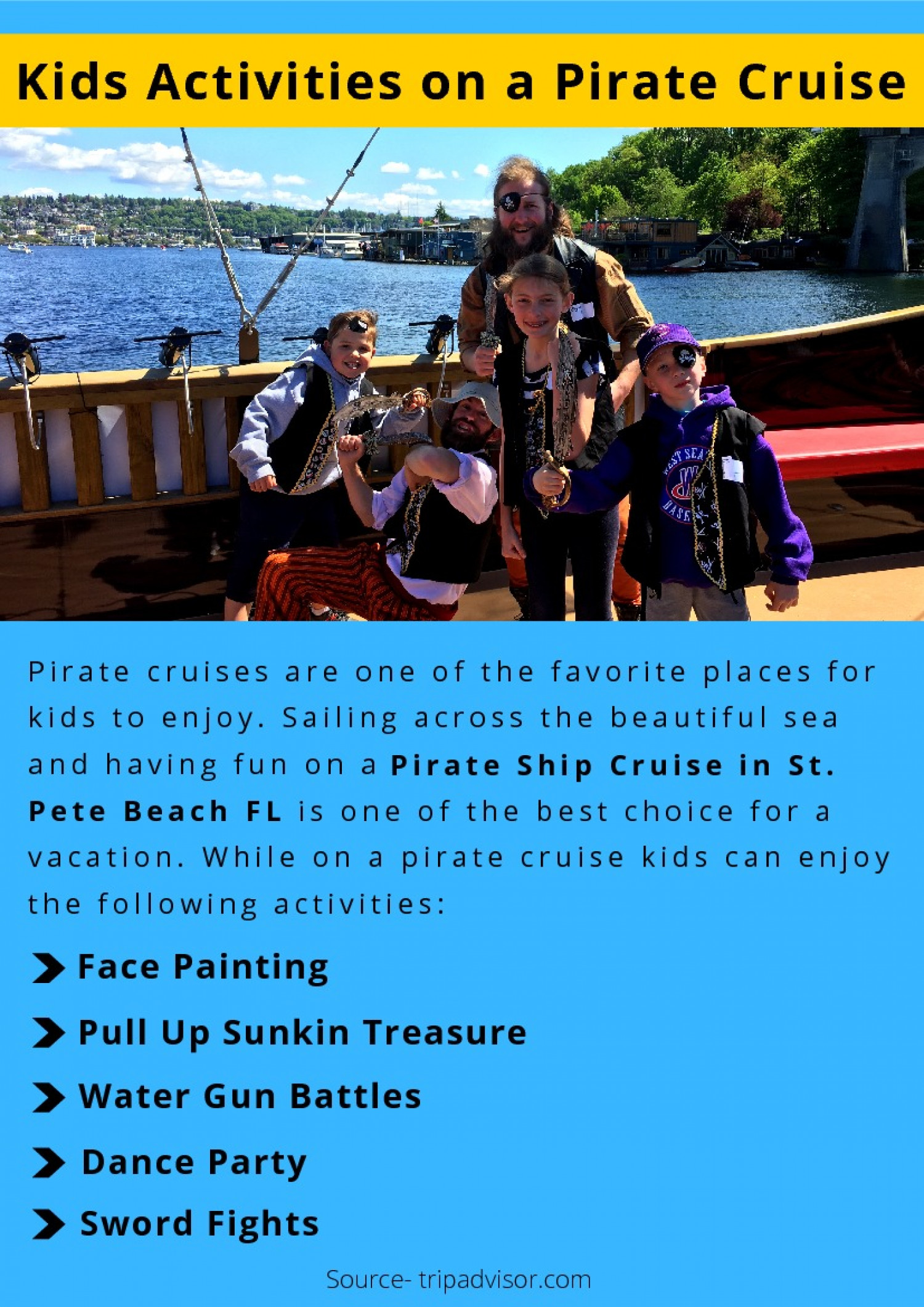 Kids Activities on Pirate Cruise Infographic