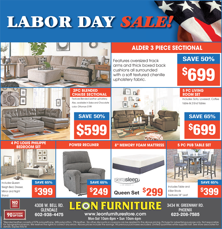 Labor Day Sale on Leon Furniture Store Visual.ly