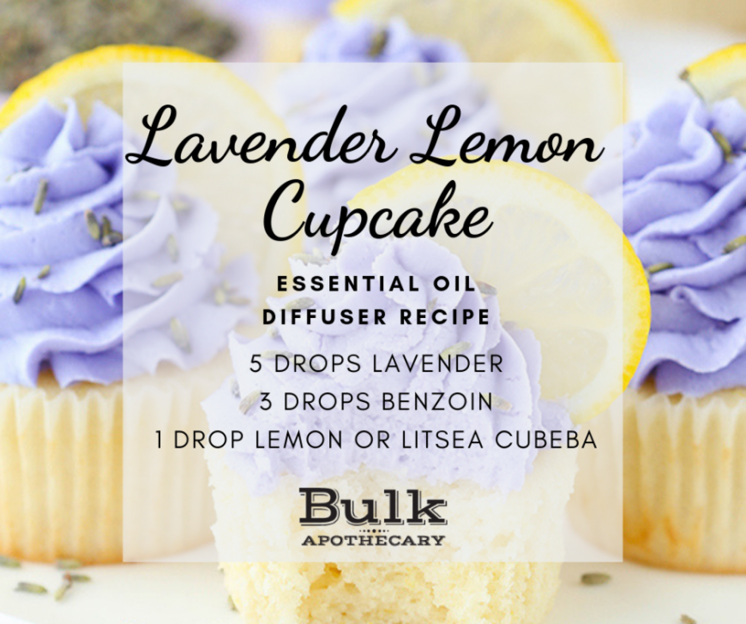 Lavender Lemon Cupcake Essential Oil Diffuser Recipe Infographic