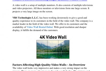 Major Factors Affecting High-Quality Video Walls Infographic