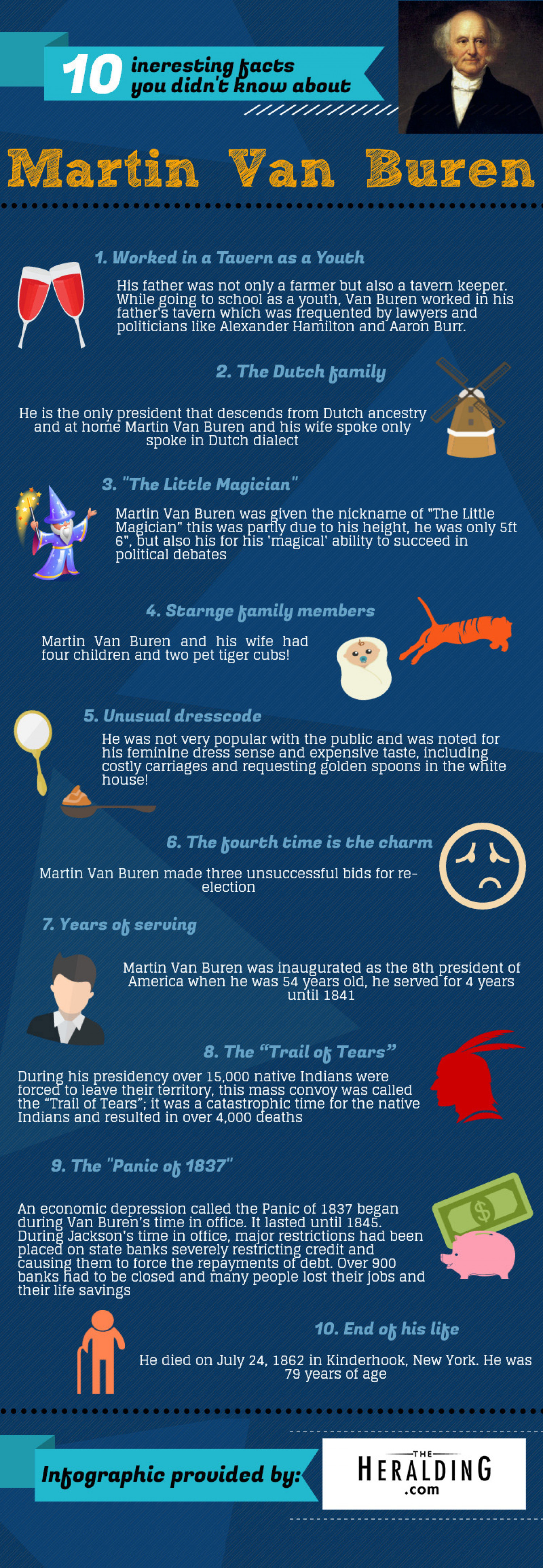  Martin Van Buren, Eighth American President (1837-1841) Infographic