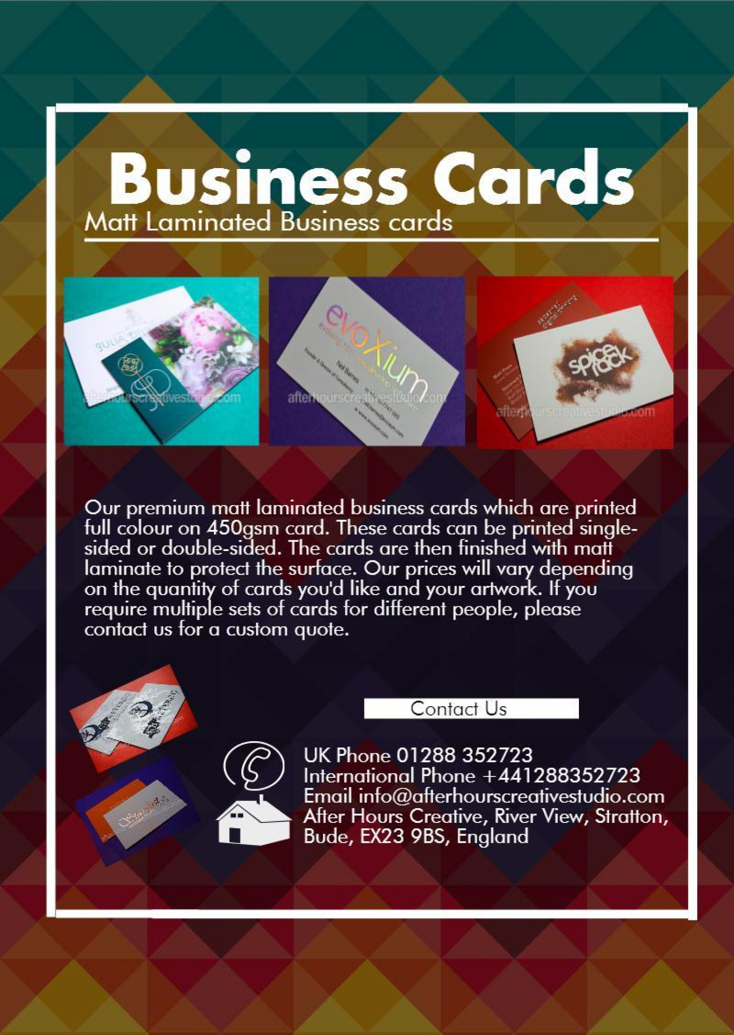 Matt Laminated Business Cards Made Easy  from only  £20.00 Infographic