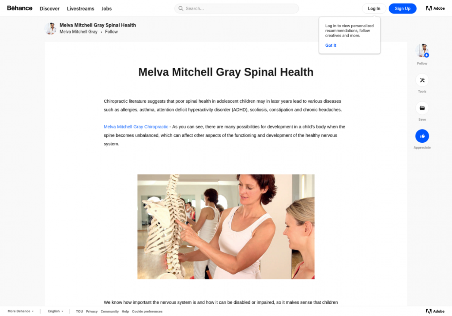 Melva Mitchell Gray Spinal Health Infographic