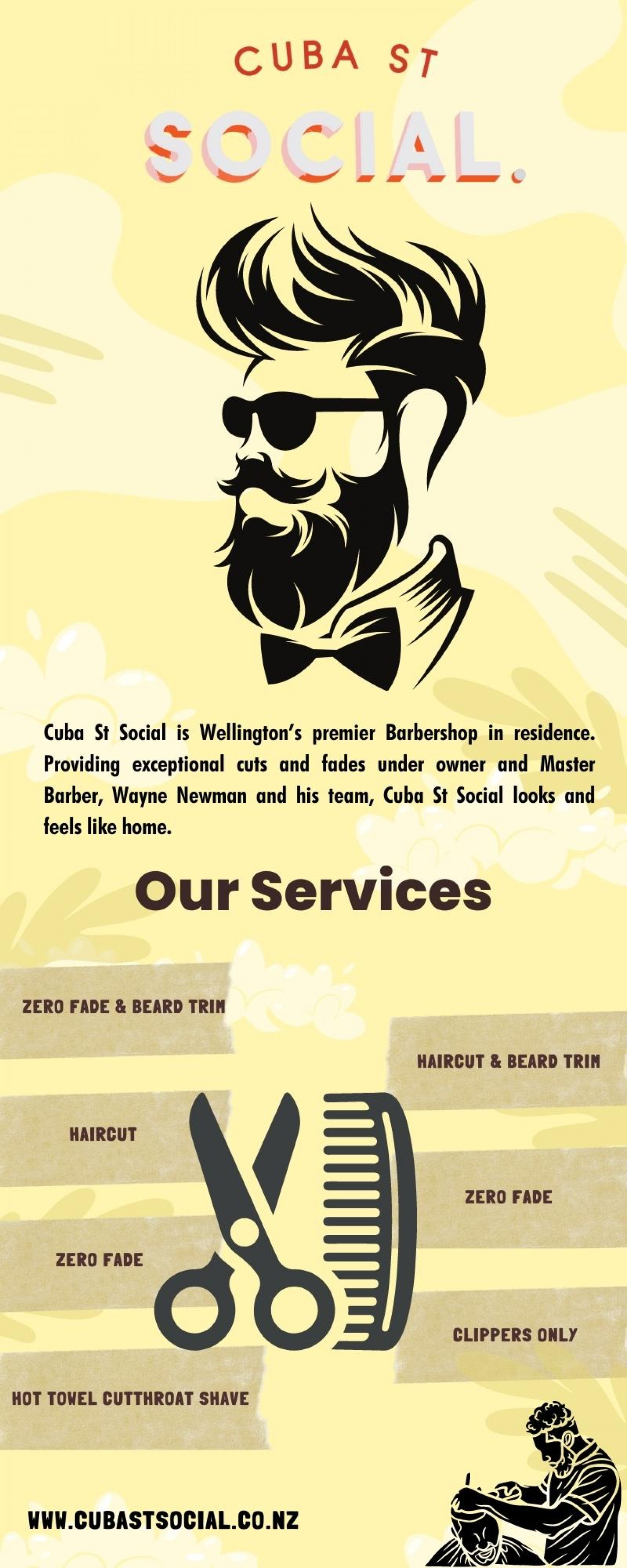 Mens Barbershop Wellington | Cuba St Social. Infographic