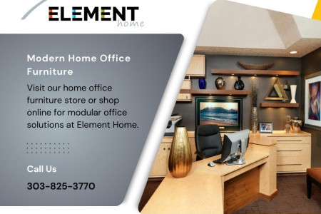 Modern Home Office Furniture at ELEMENT Home in Cherry Creek Infographic