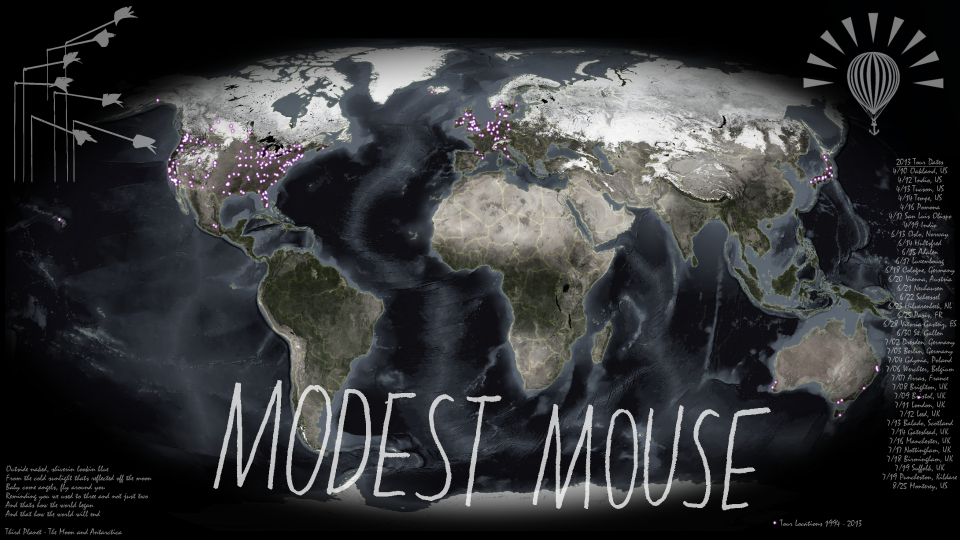 Modest Mouse Tour Locations Visual.ly