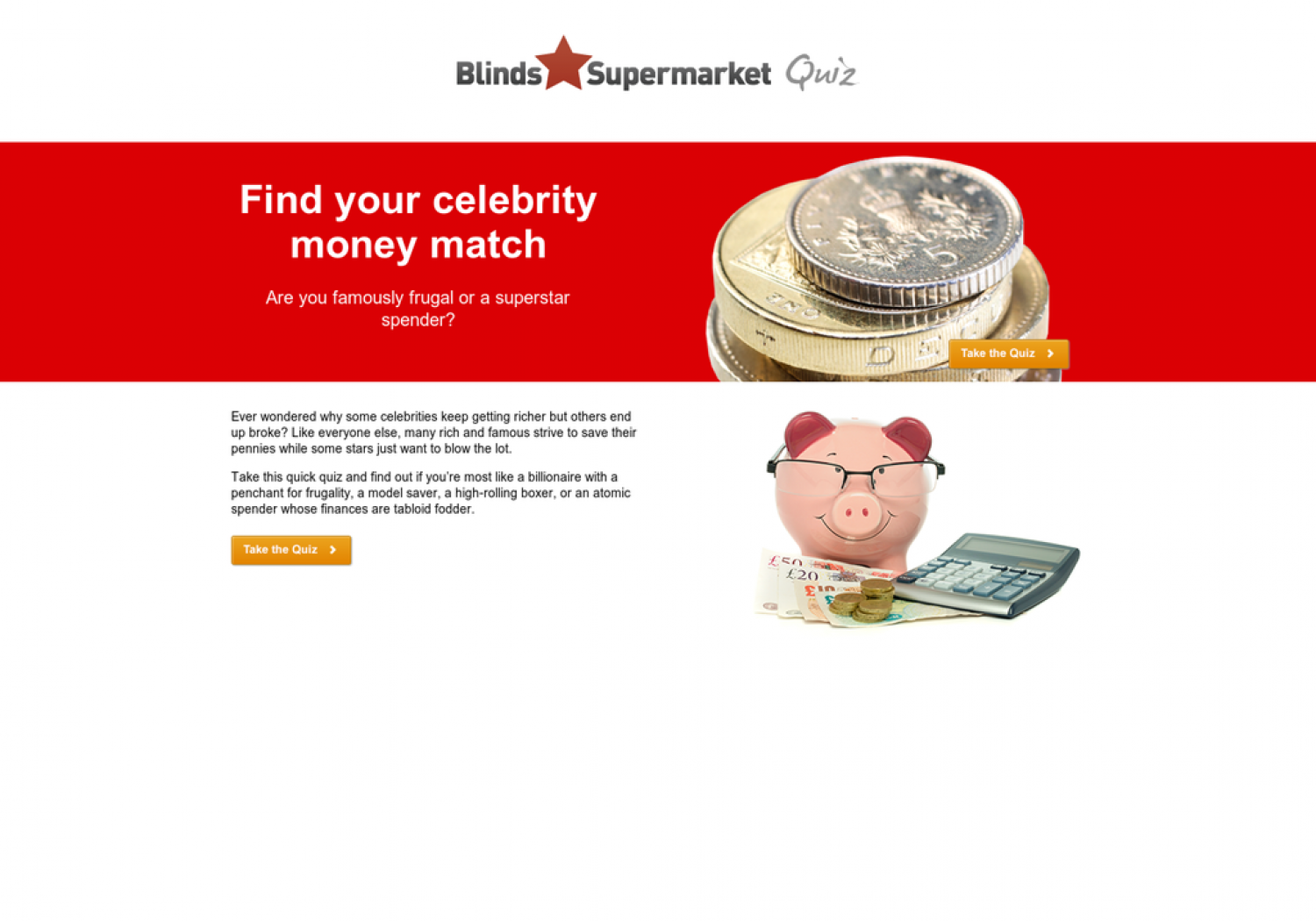 Money Saving Quiz - Find Your Celebrity Money Match Infographic