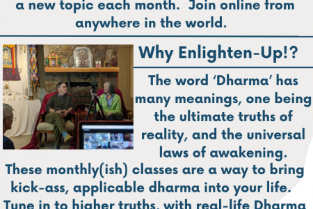 Mystery Topic TBA - Enlighten Up Online Classes | Planet Dharma Infographic