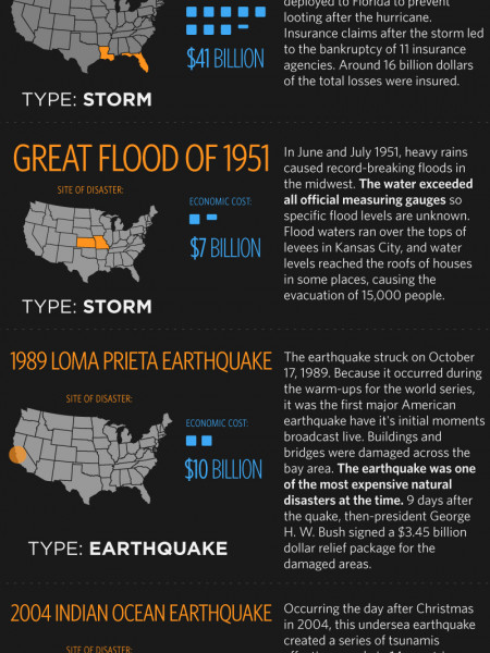 Natural Disasters with The Worst Economic Impact Infographic