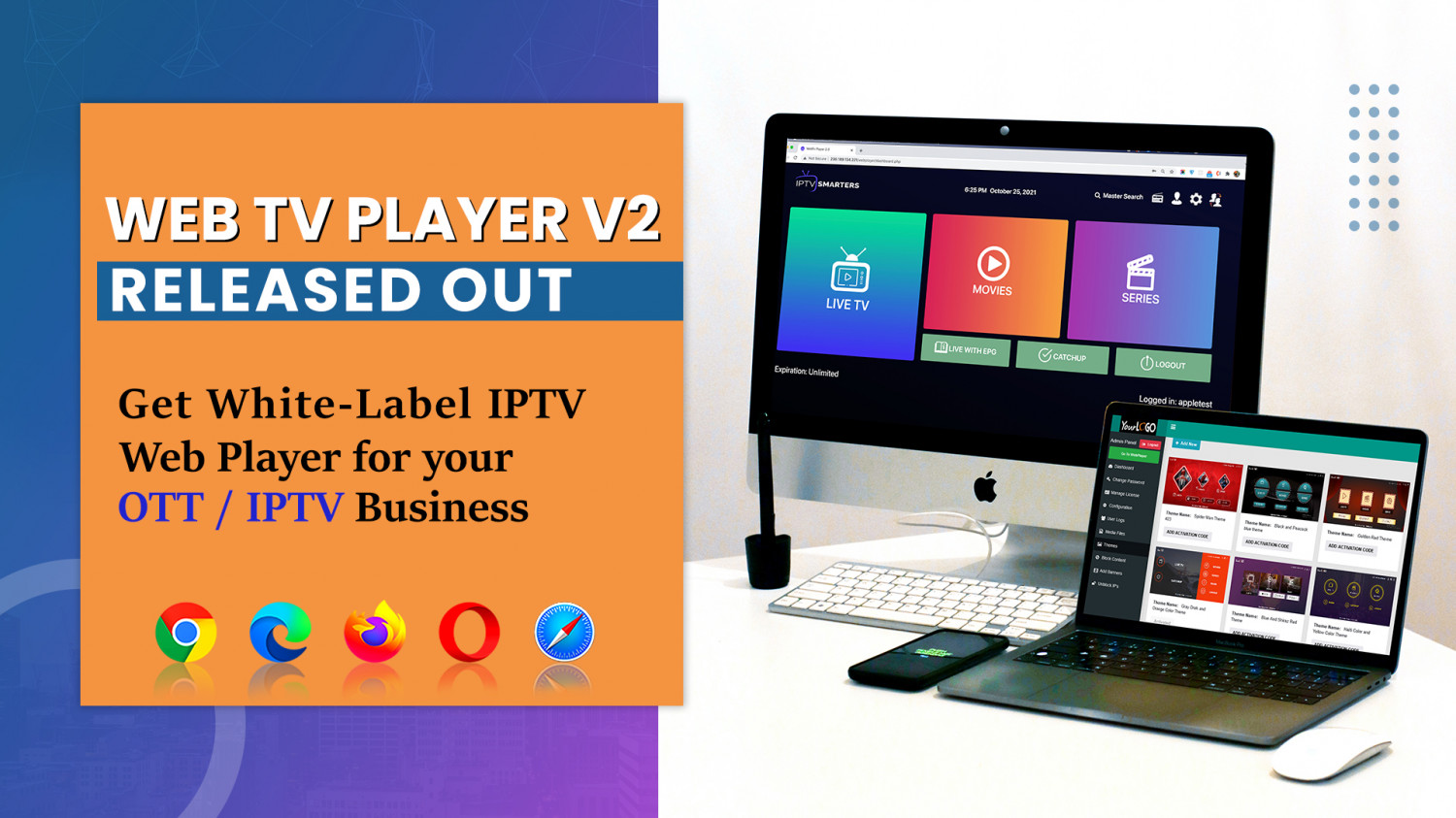 New IPTV Smarters Web TV Player V2.0 Launched With Exclusive Features & More Secured Infographic