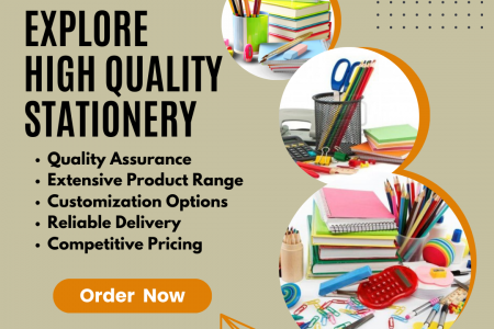 Office Stationery, Housekeeping Packaging Materials Supplier Infographic