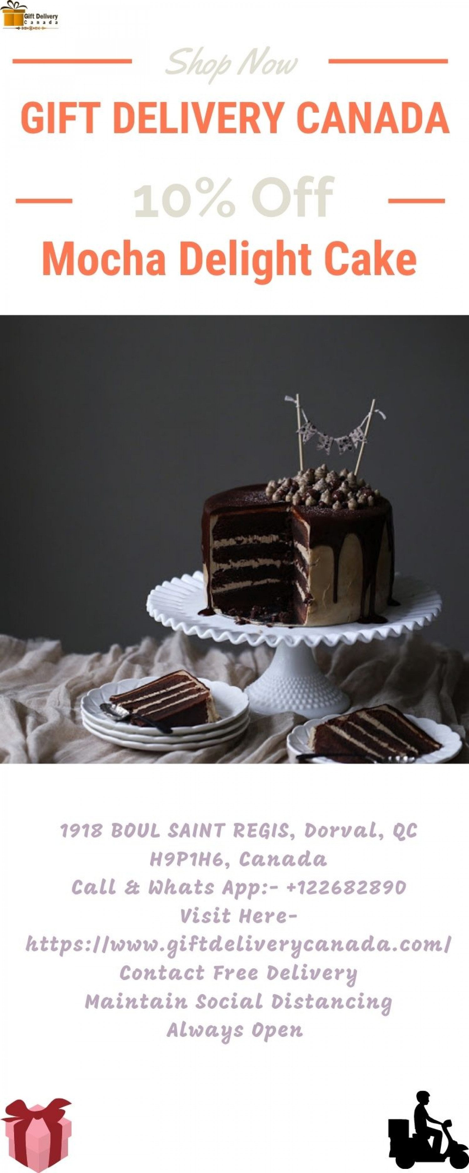  Order Mocha Delight Cake Online to Canada | Gift delivery Canada  Infographic