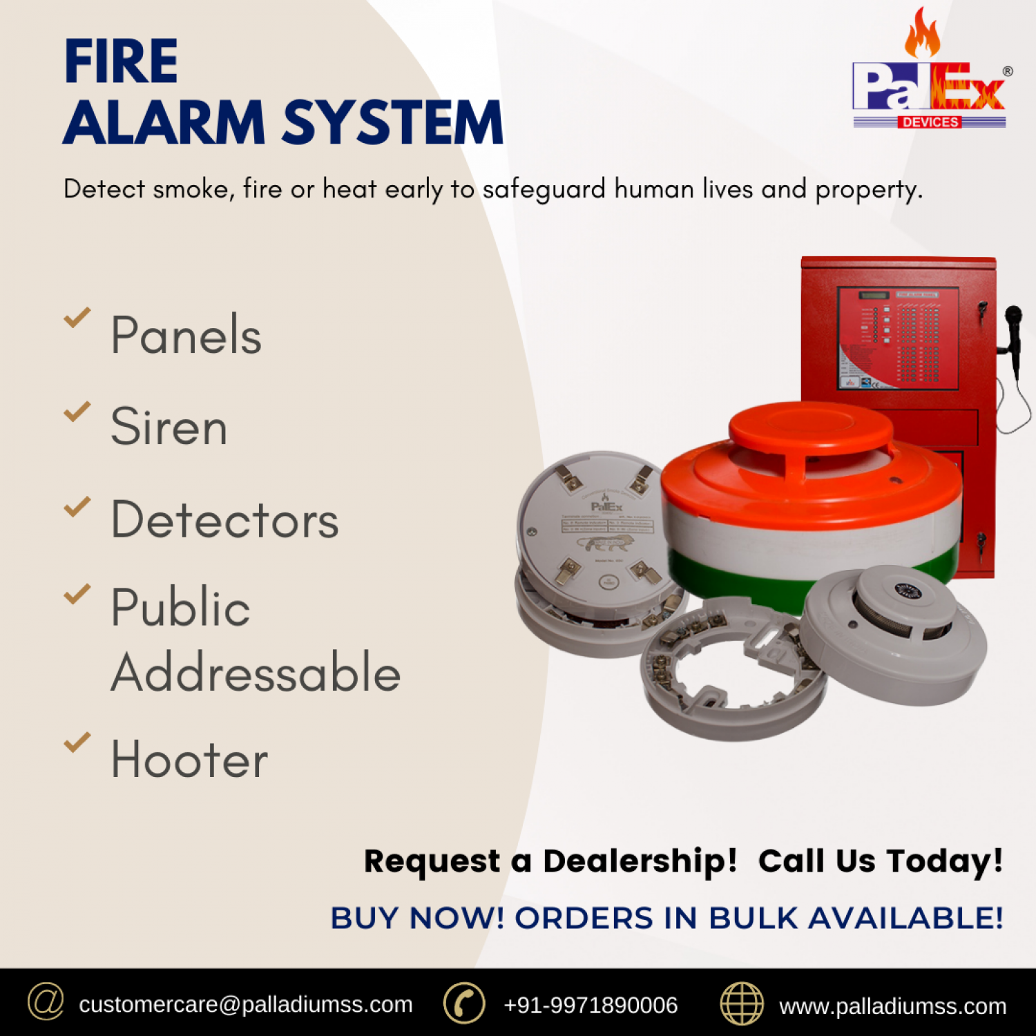 Palex 4 zone fire alarm system Infographic