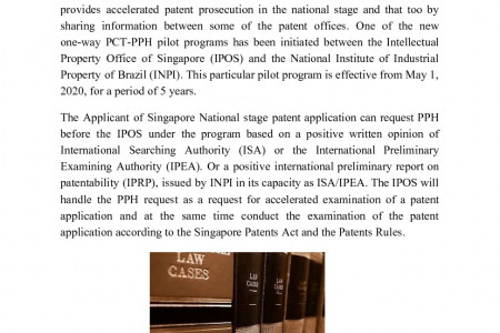 Patent Cooperation Treaty on Pilot between IPOS and INPI Infographic