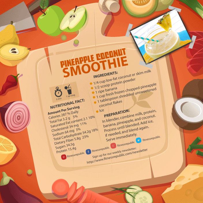 Pineapple Coconut Smoothie Infographic