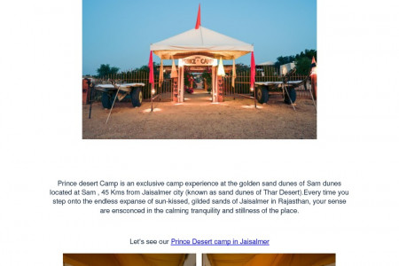 Prince Desert camp in Jaisalmer Infographic