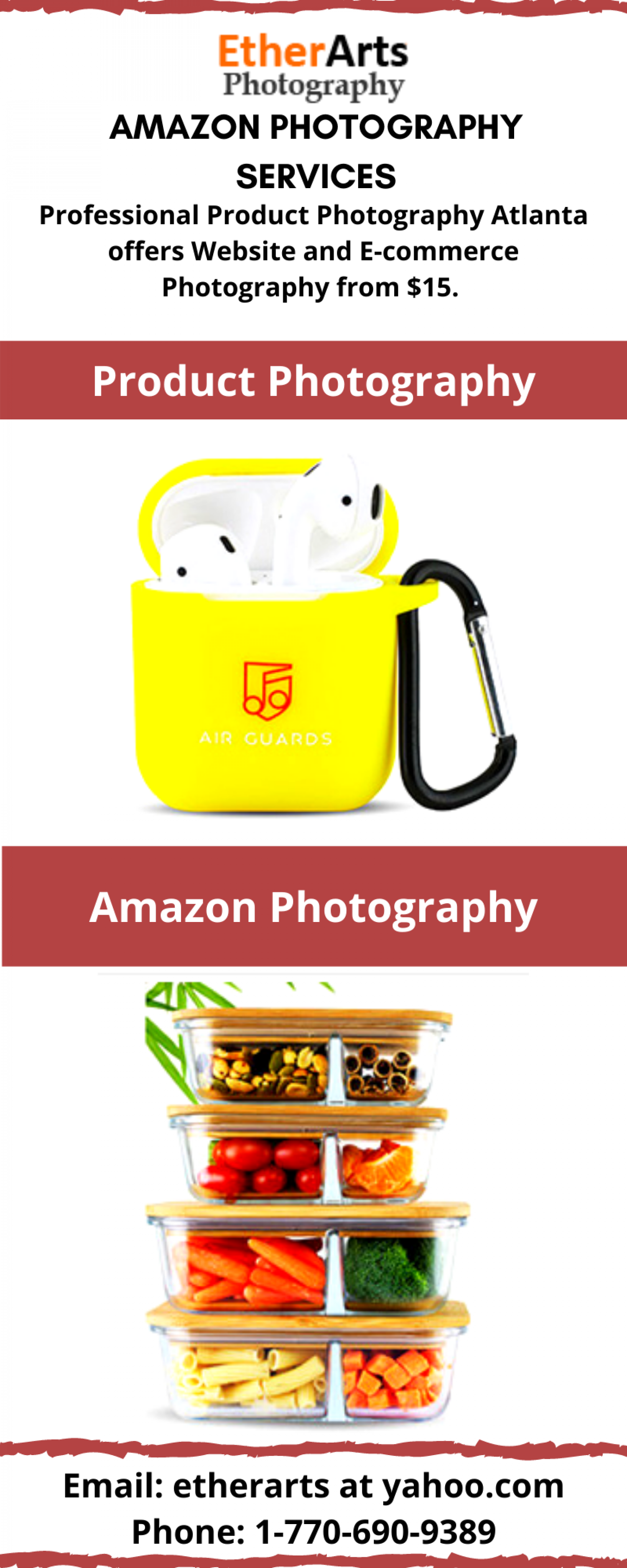 Product Photographer at EtherArts Product Photography. Infographic