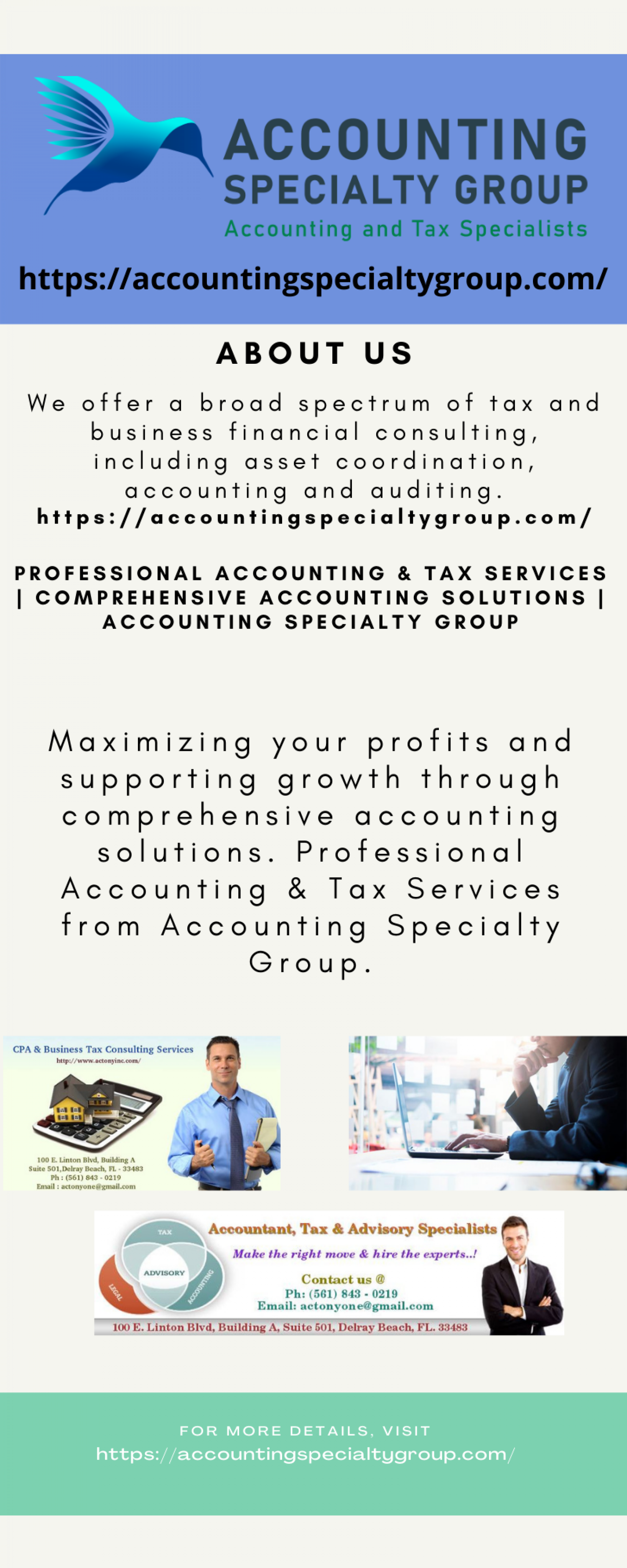 Professional Accounting & Tax Services | Comprehensive Accounting Solutions | Accounting Specialty Group Infographic