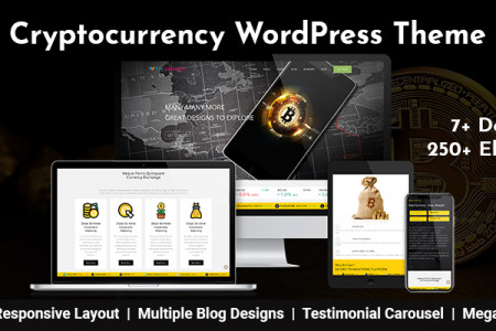Responsive Bitcoin and Crypto Currency WordPress Theme Infographic