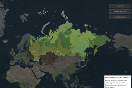Russia ethnicities and major cities map Infographic
