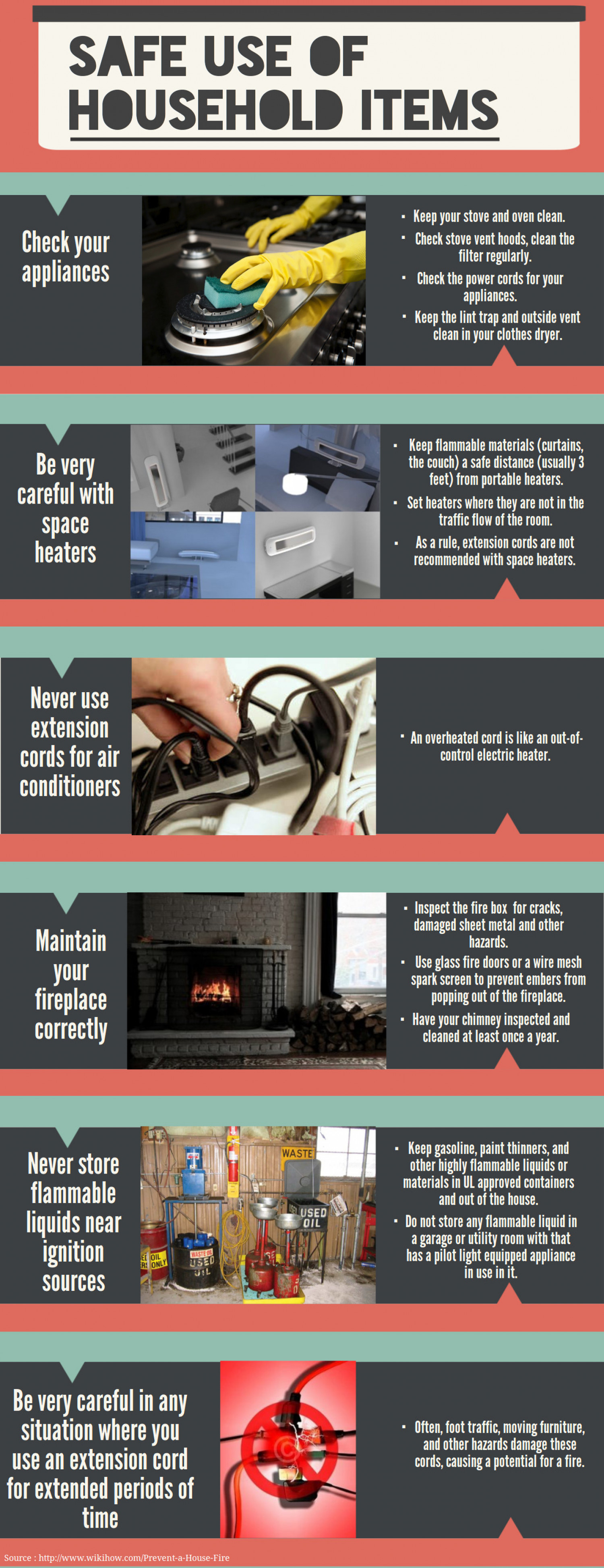 Safe Use Of HouseHold Items Infographic