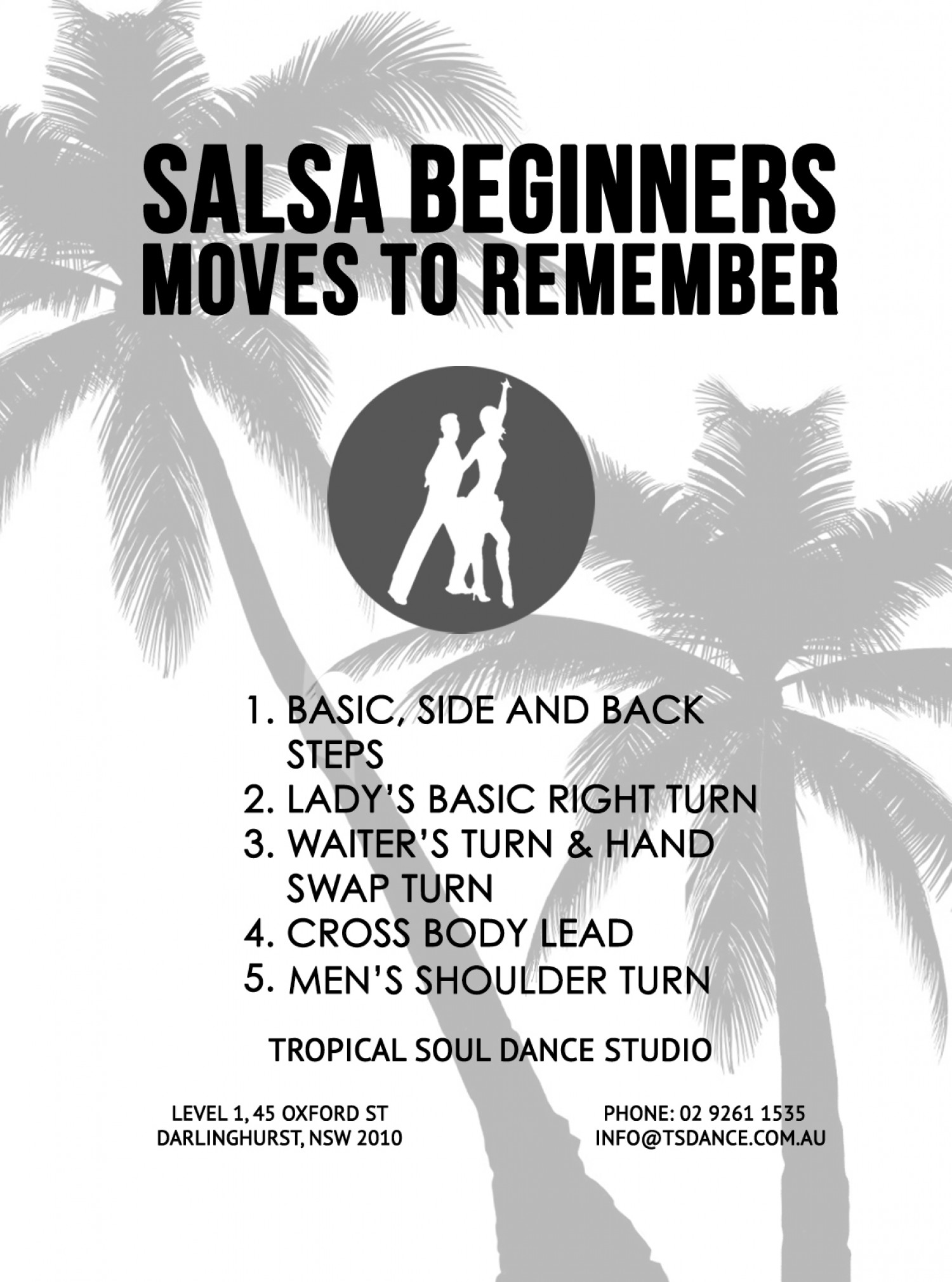 Salsa Beginners steps by Tropical Soul Dance Studio Infographic