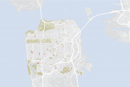 San Francisco - Street Network, Parks, and Land Use Infographic