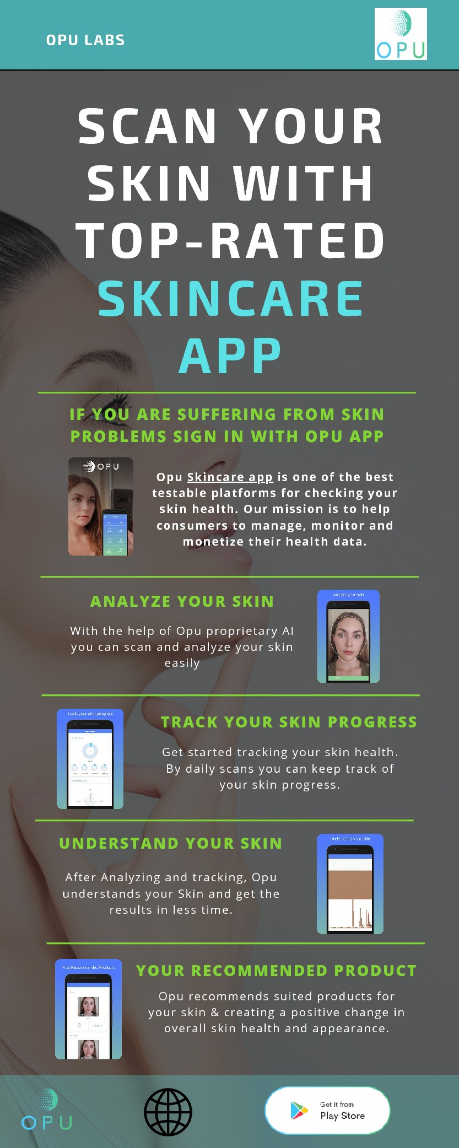 Scan your Skin with Top-Rated Skincare App Infographic