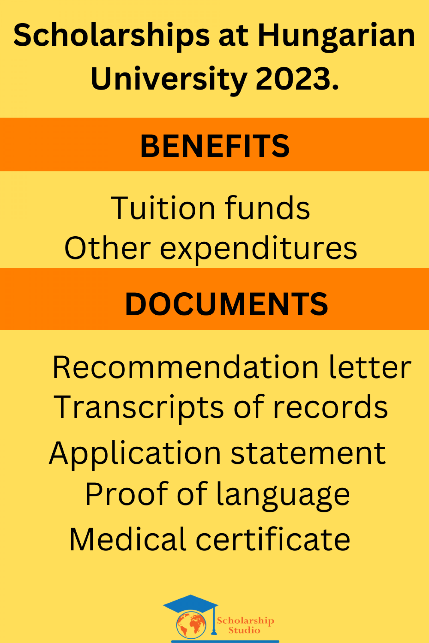 Scholarships at Hungarian University 2023 Infographic