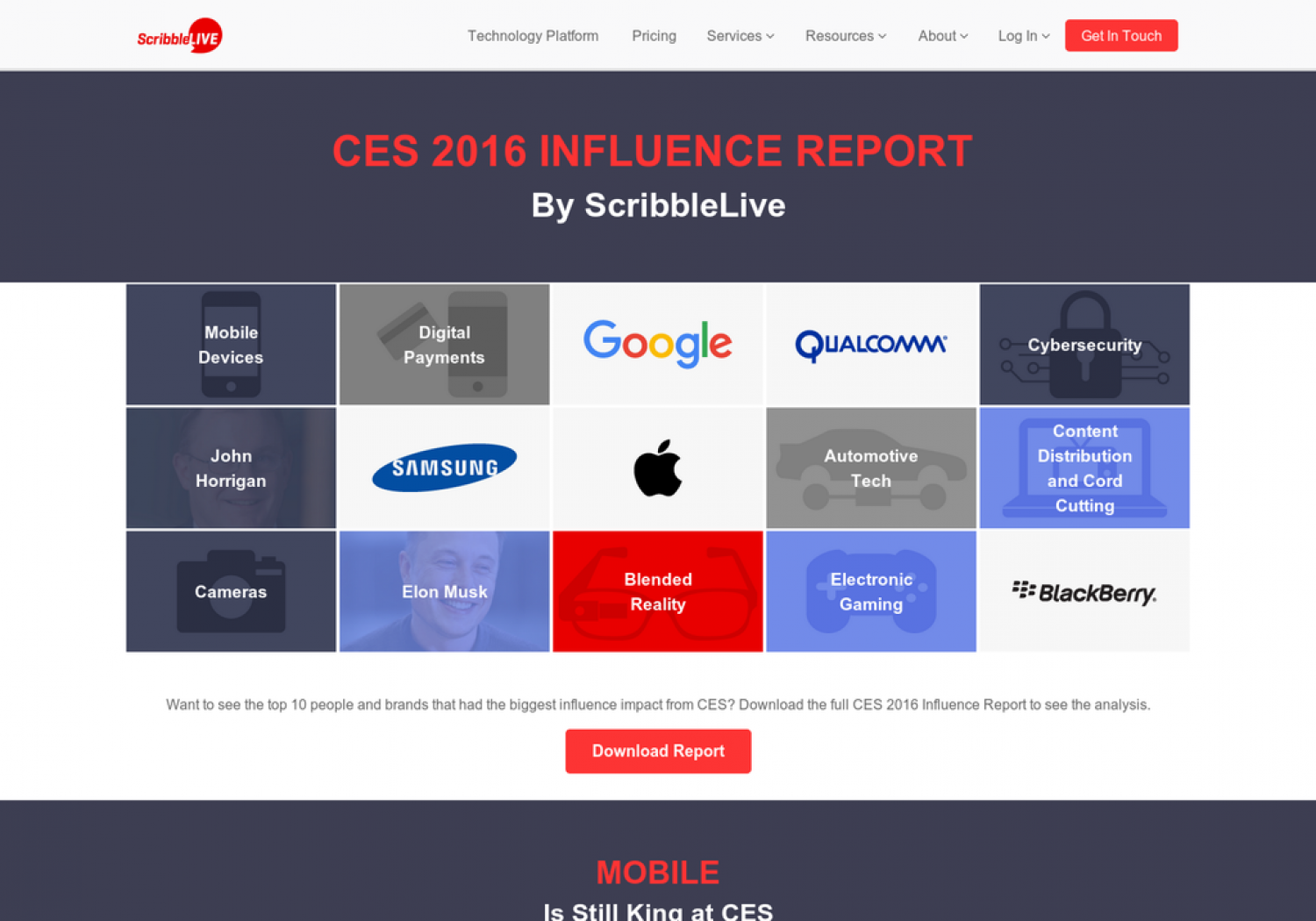 ScribbleLive CES Influencers report  Infographic