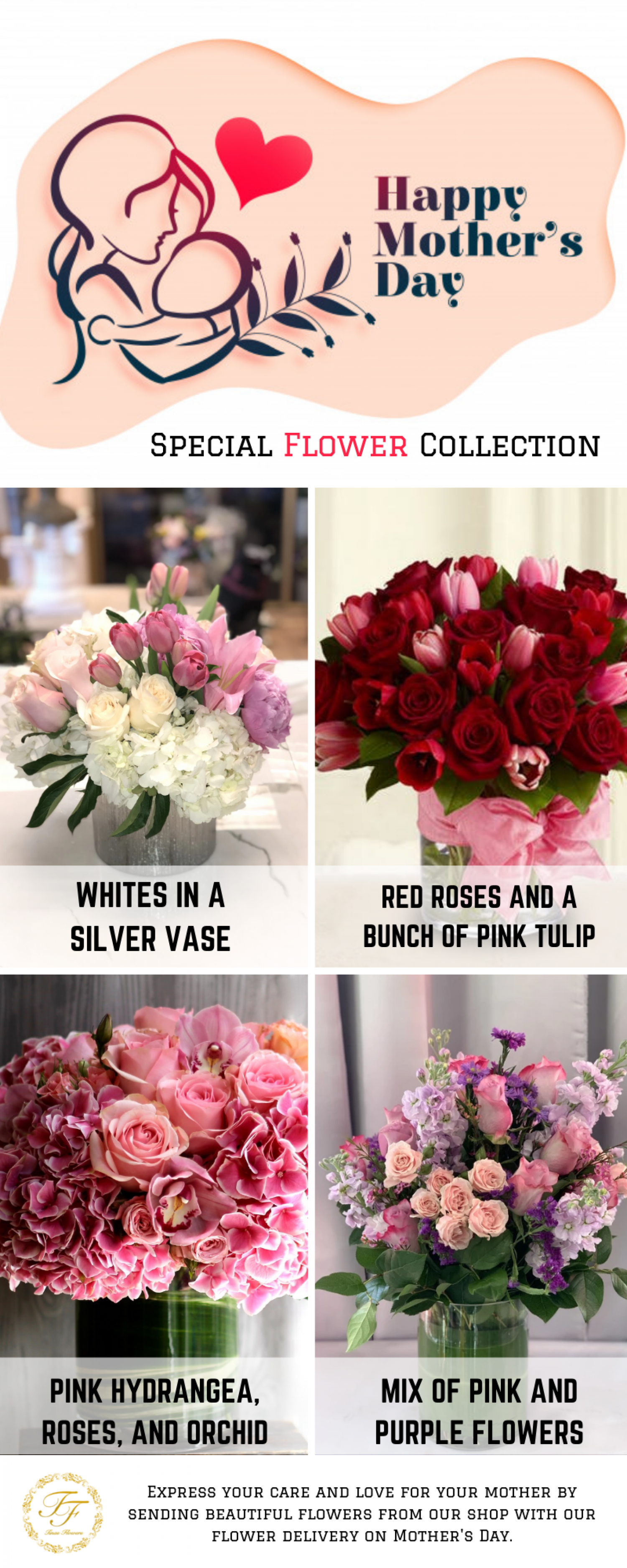 Send Mothers Day Special Flowers Online, Woodland Hills – Tinas Flowers and Gifts Infographic