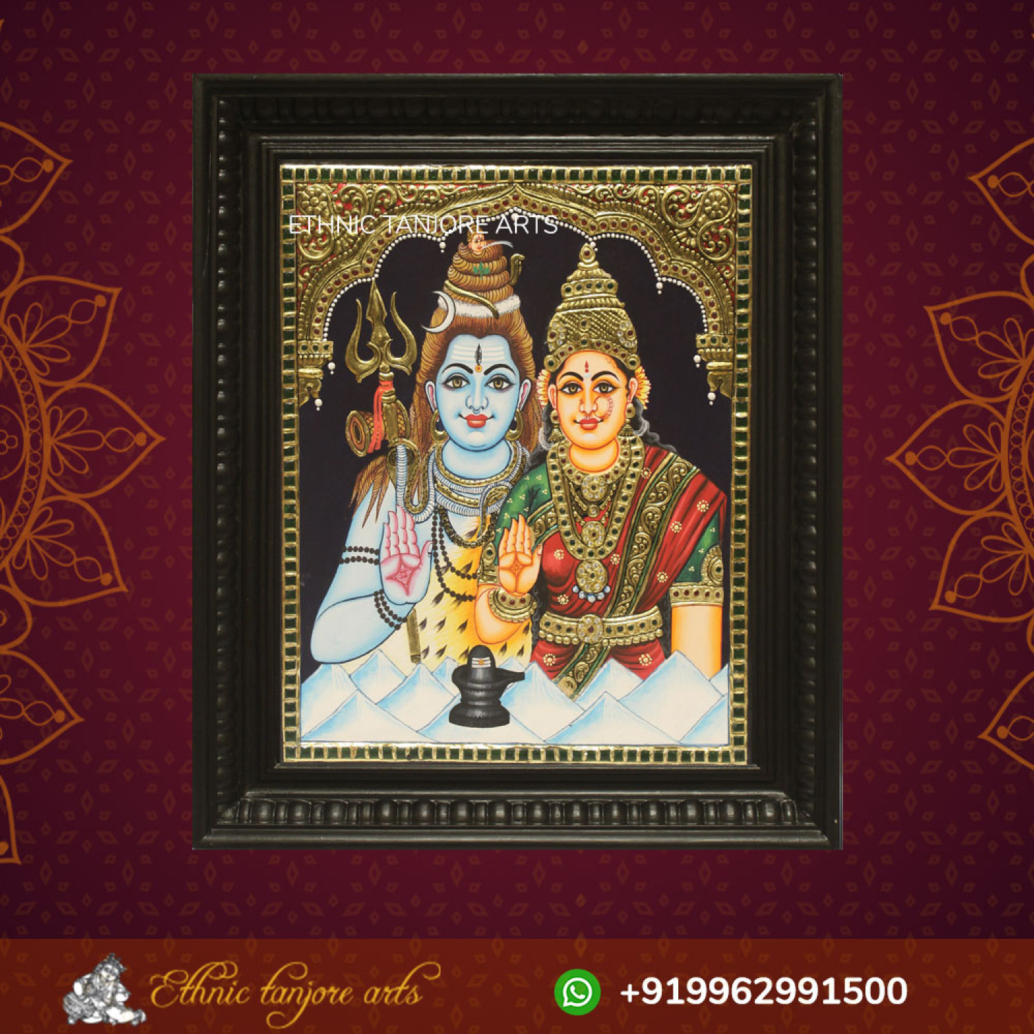 Siva Parvati Tanjore Painting Infographic