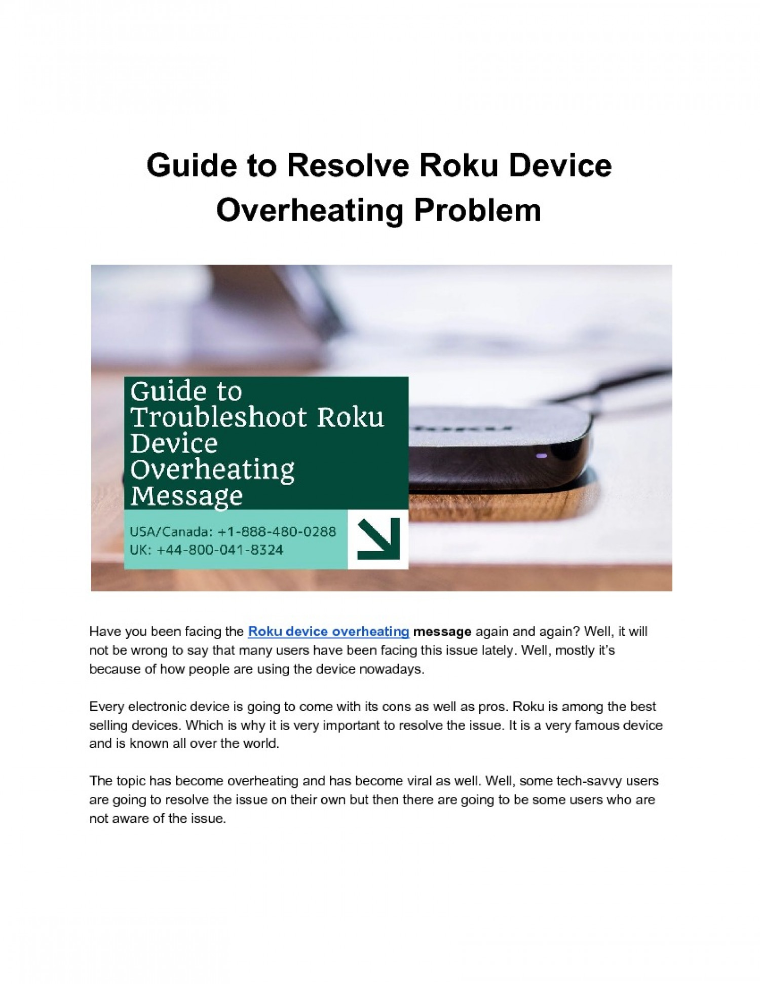 Solution for Roku Device Overheating Message Infographic