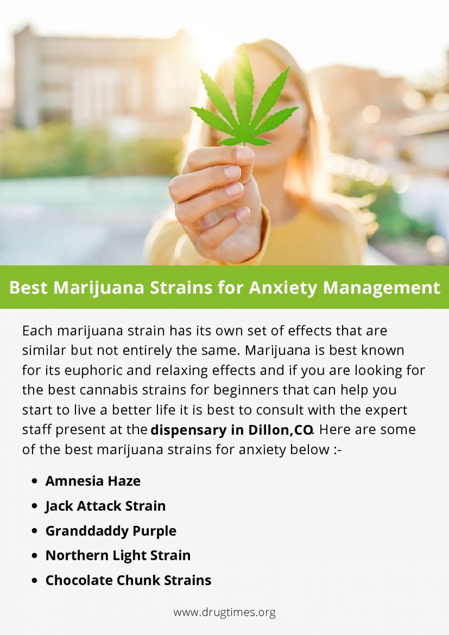 Strains for Anxiety Management Infographic