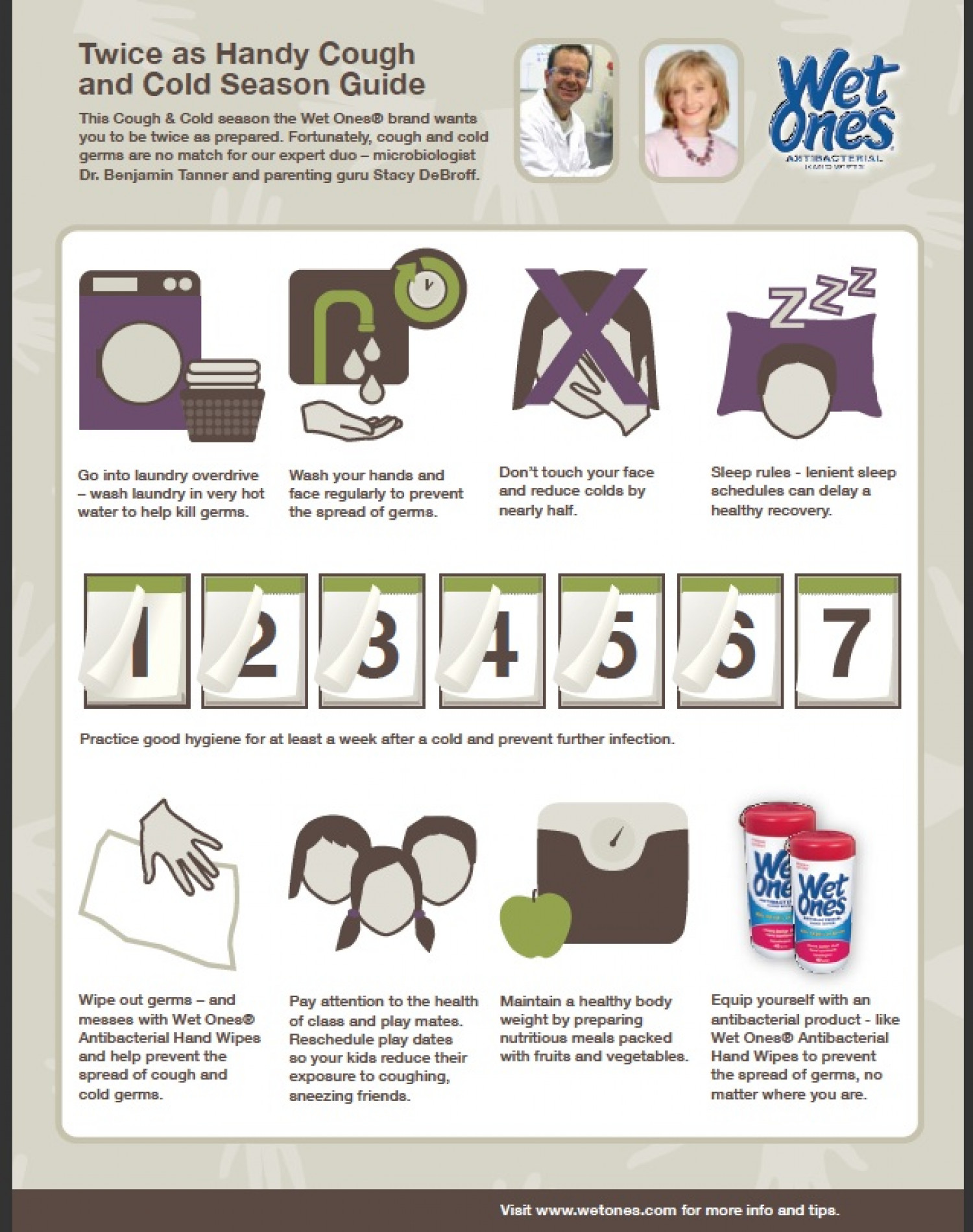 Surviving Cold and Flu season with Wet Ones Infographic