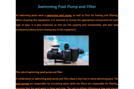 Swimming Pool Pump and Filter Infographic