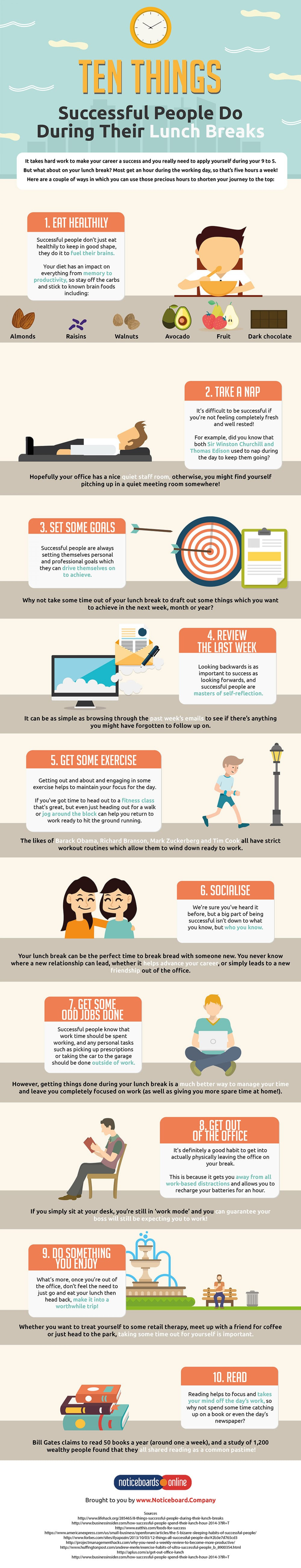 Ten Things Successful People Do During Their Lunch Breaks Infographic