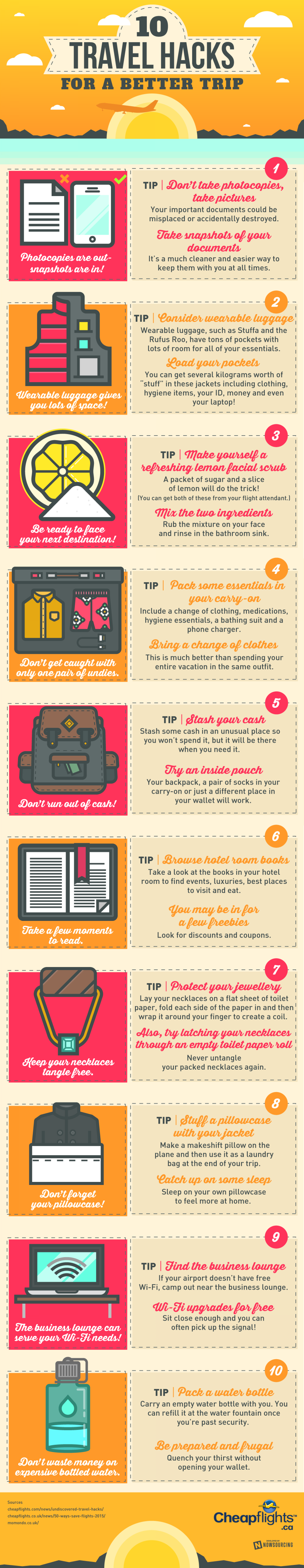 Ten Travel Hacks Infographic