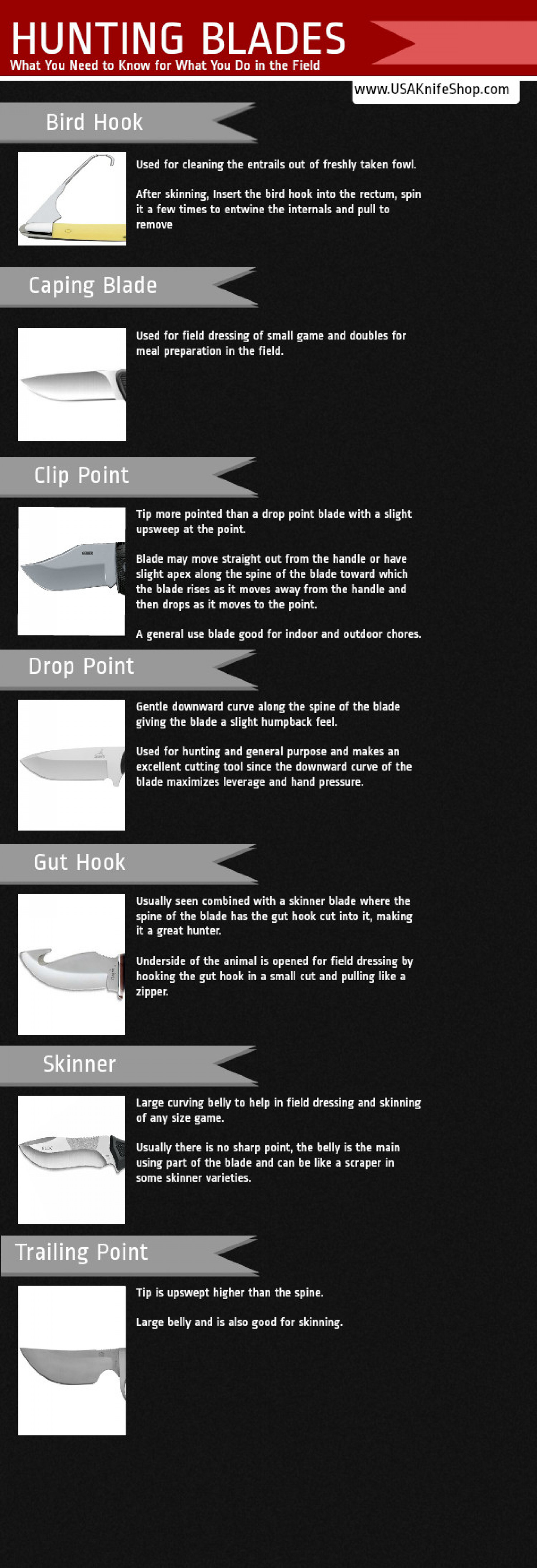 The Complete Guide To Hunting Blades Infographic