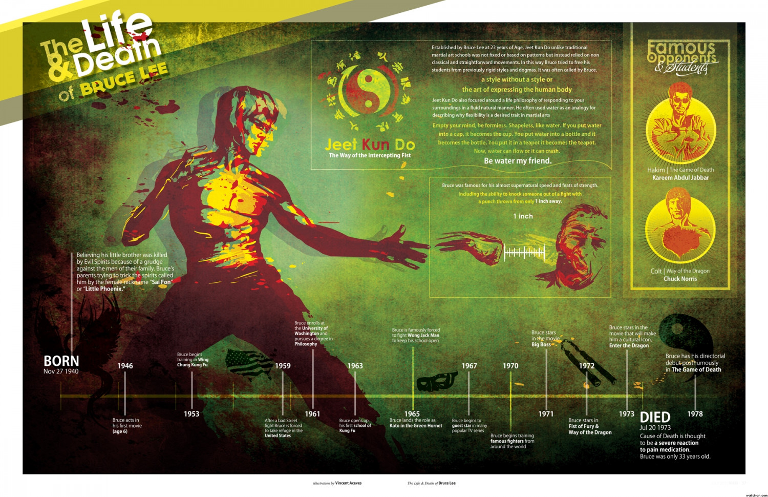 The Life and Death of Bruce Lee Infographic