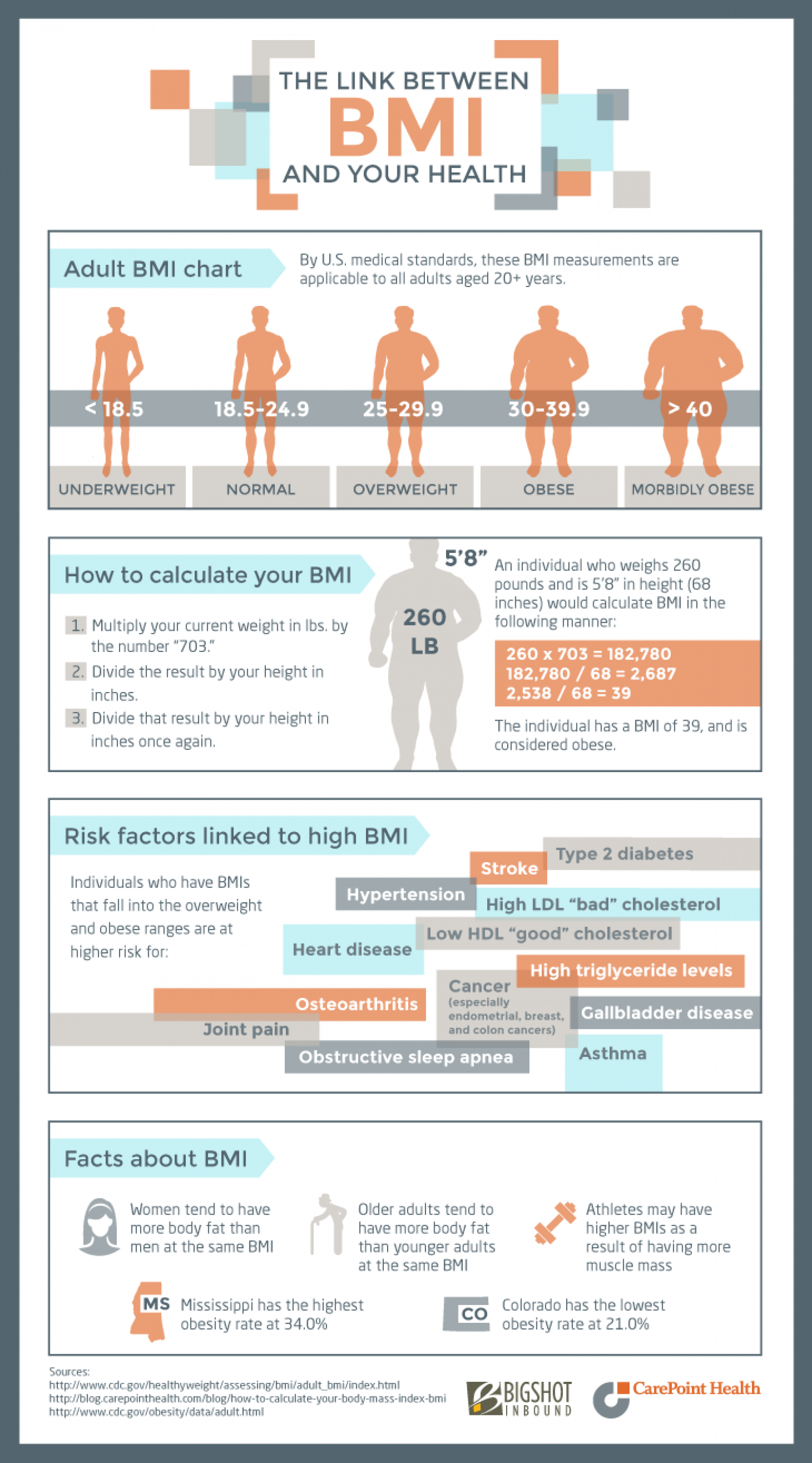 The link between BMI and your health Infographic