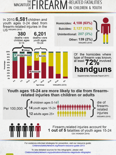 The Magnitude of Firearm-Related Fatalities in Children and Youth Infographic