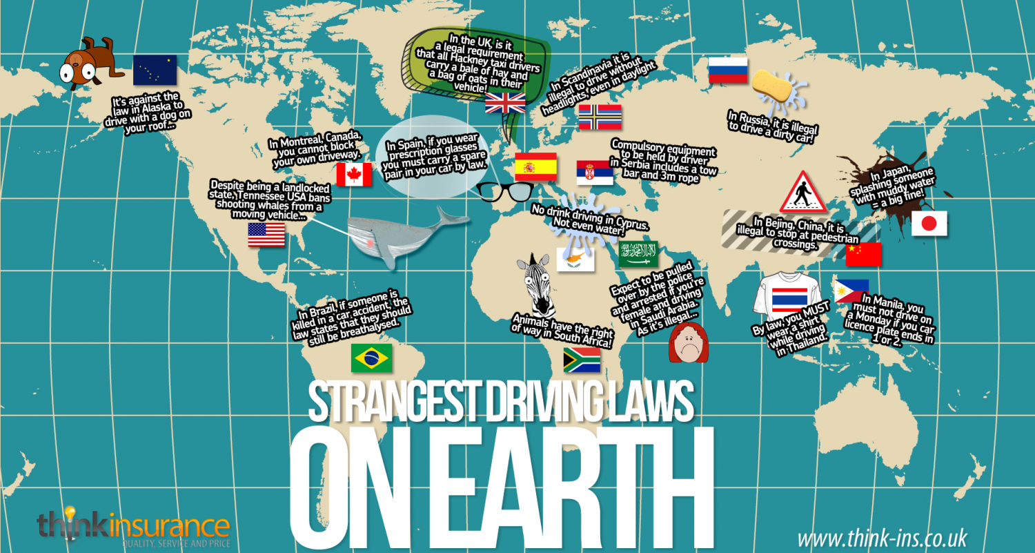 The Strangest Driving Laws On Earth Infographic