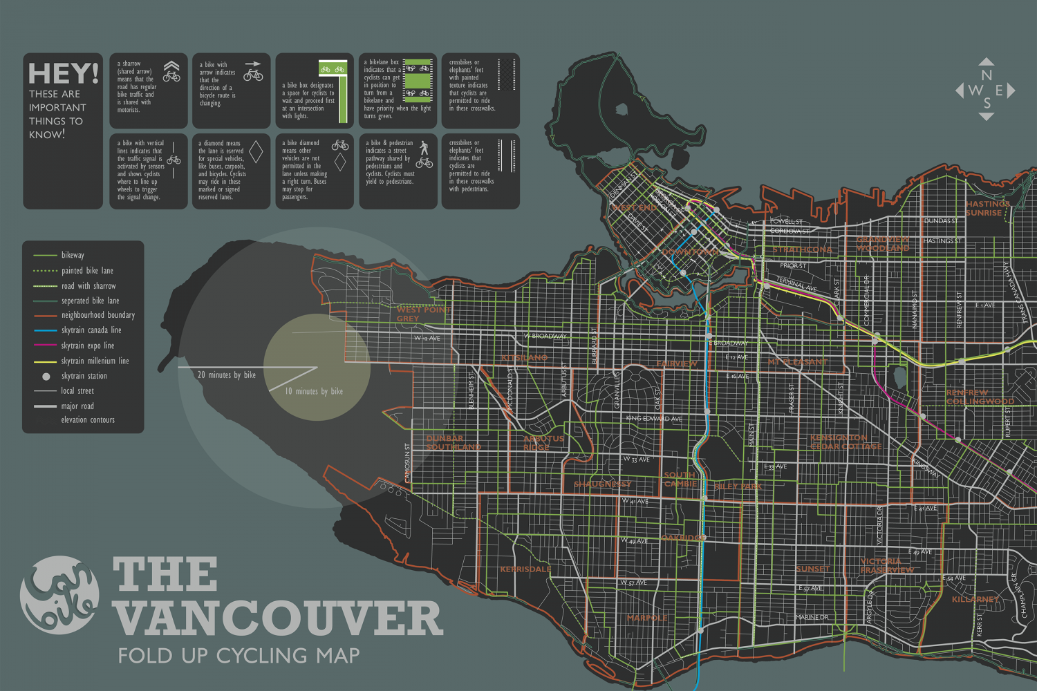 City Of Vancouver Cycling Map The Vancouver Cycling Map | Visual.ly